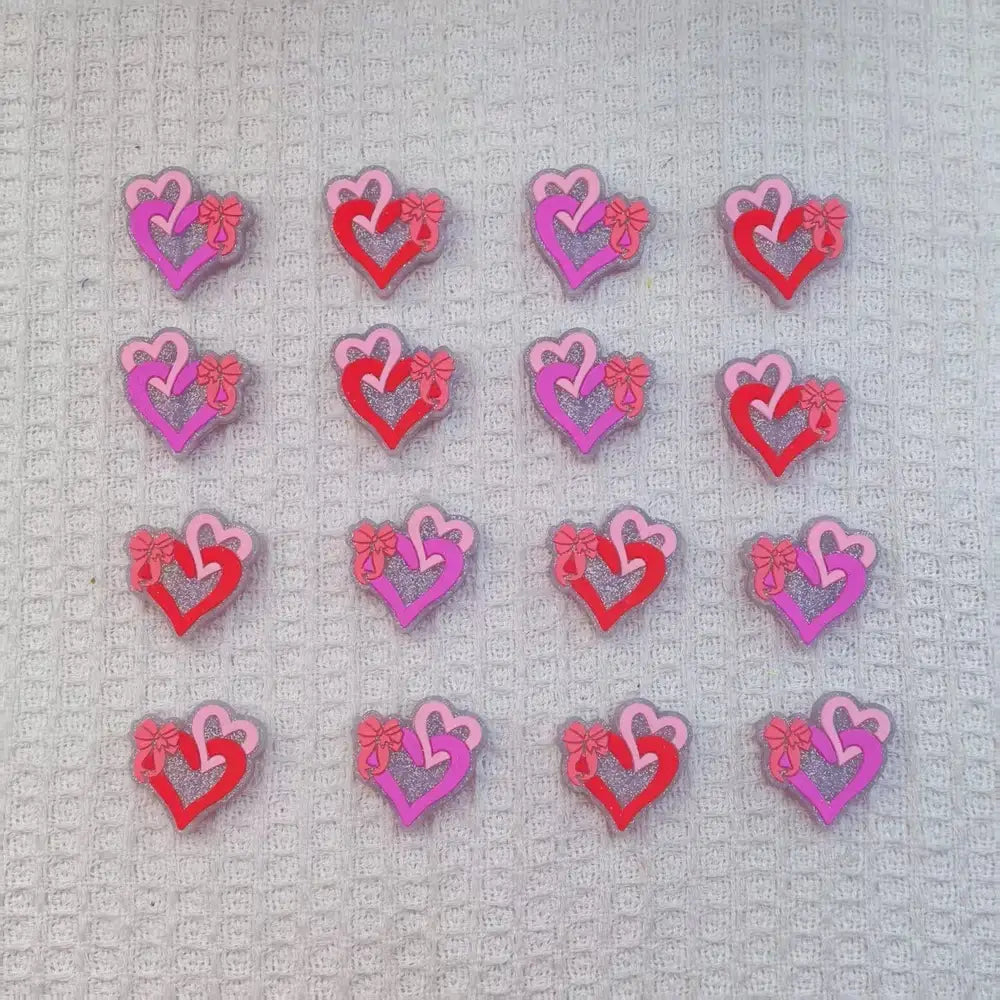 Flatback Heart Silicone Focal Beads for DIY Pens Bracelet Keychains