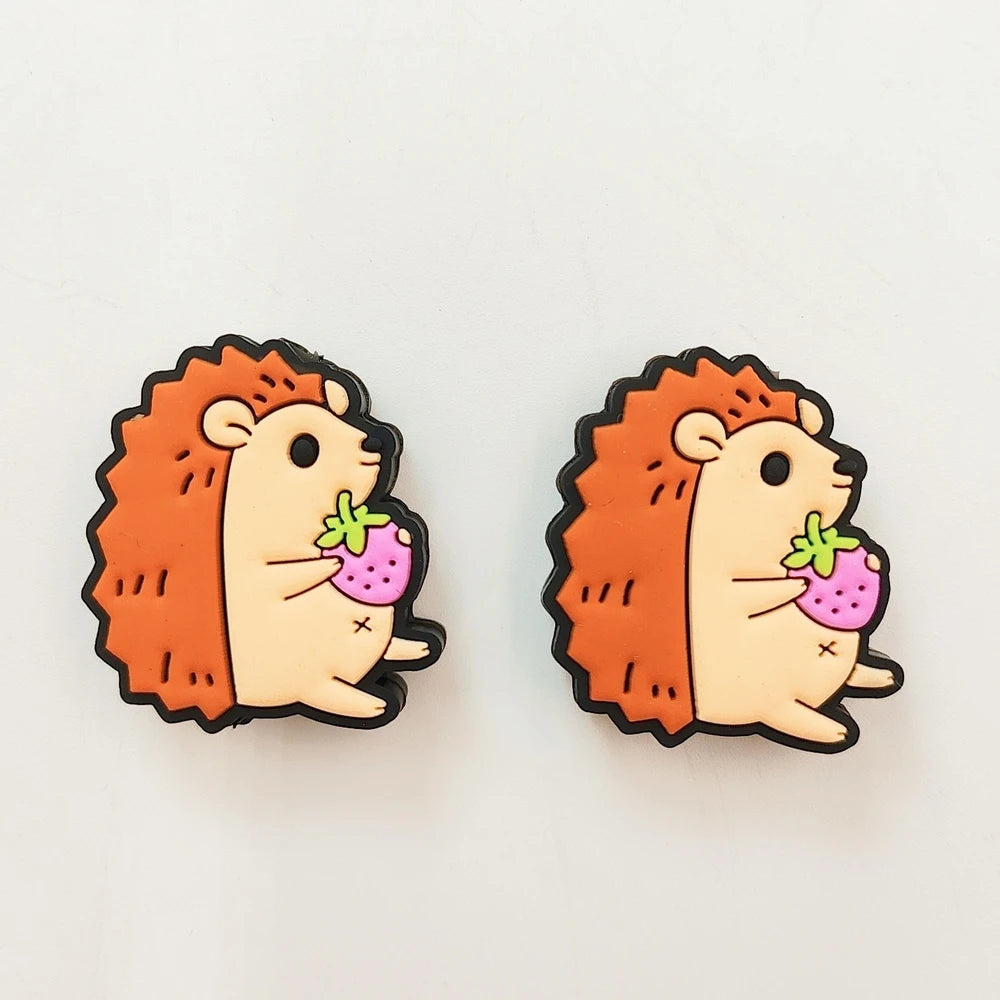 Flatback Hedgehog Silicone Focal Beads for DIY Keychains Bracelet Pens