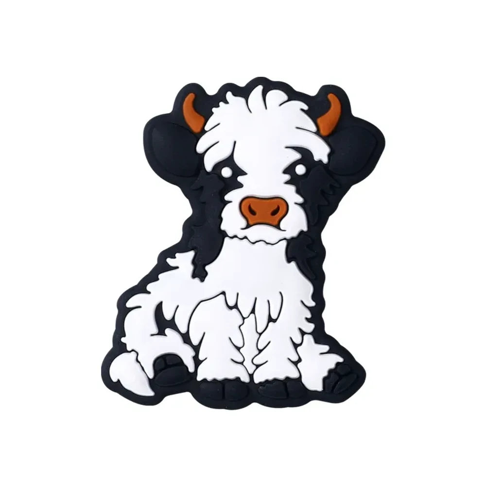 Flatback Highland Cattle Silicone Focal Beads for DIY Pens Keychains