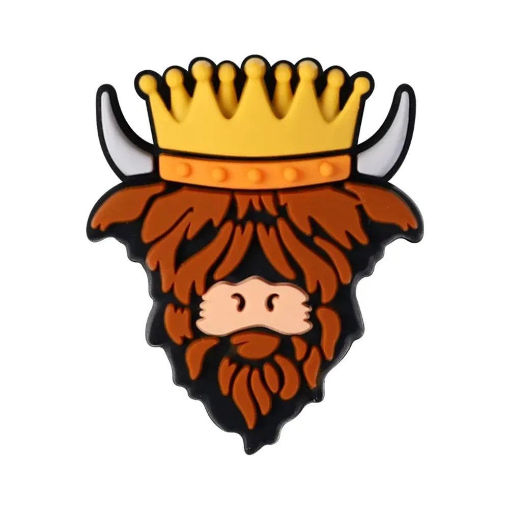 Flatback Highland Cattle Silicone Focal Beads for DIY Pens Keychains