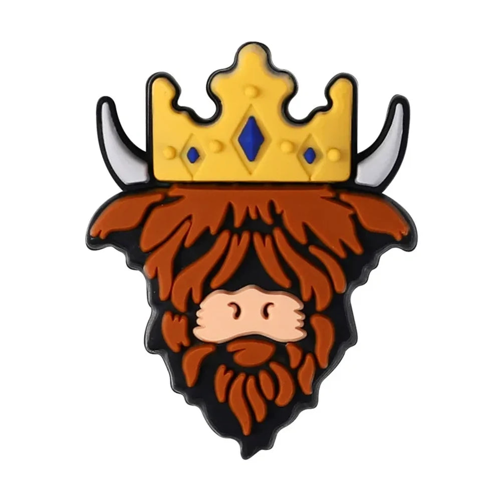 Flatback Highland Cattle Silicone Focal Beads for DIY Pens Keychains