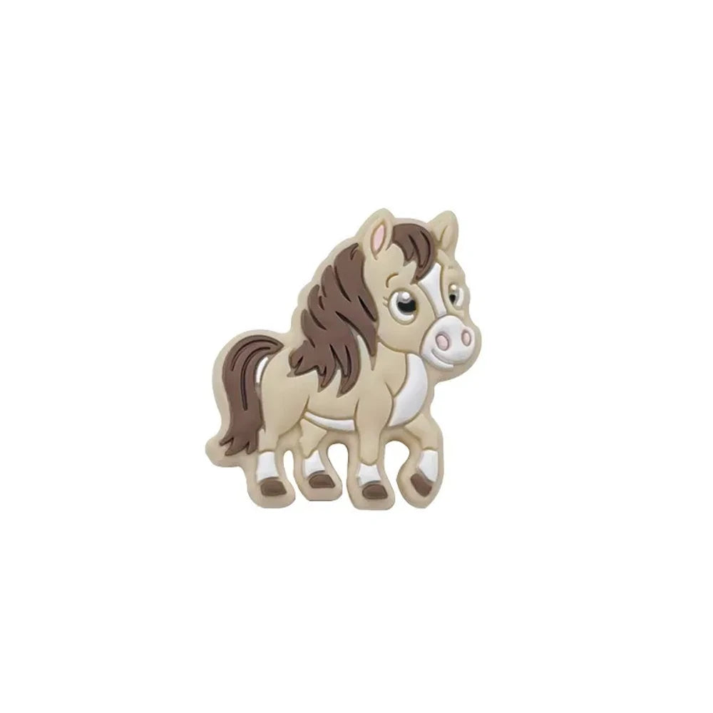 Flatback Horse Silicone Focal Beads for DIY Keychains Pens