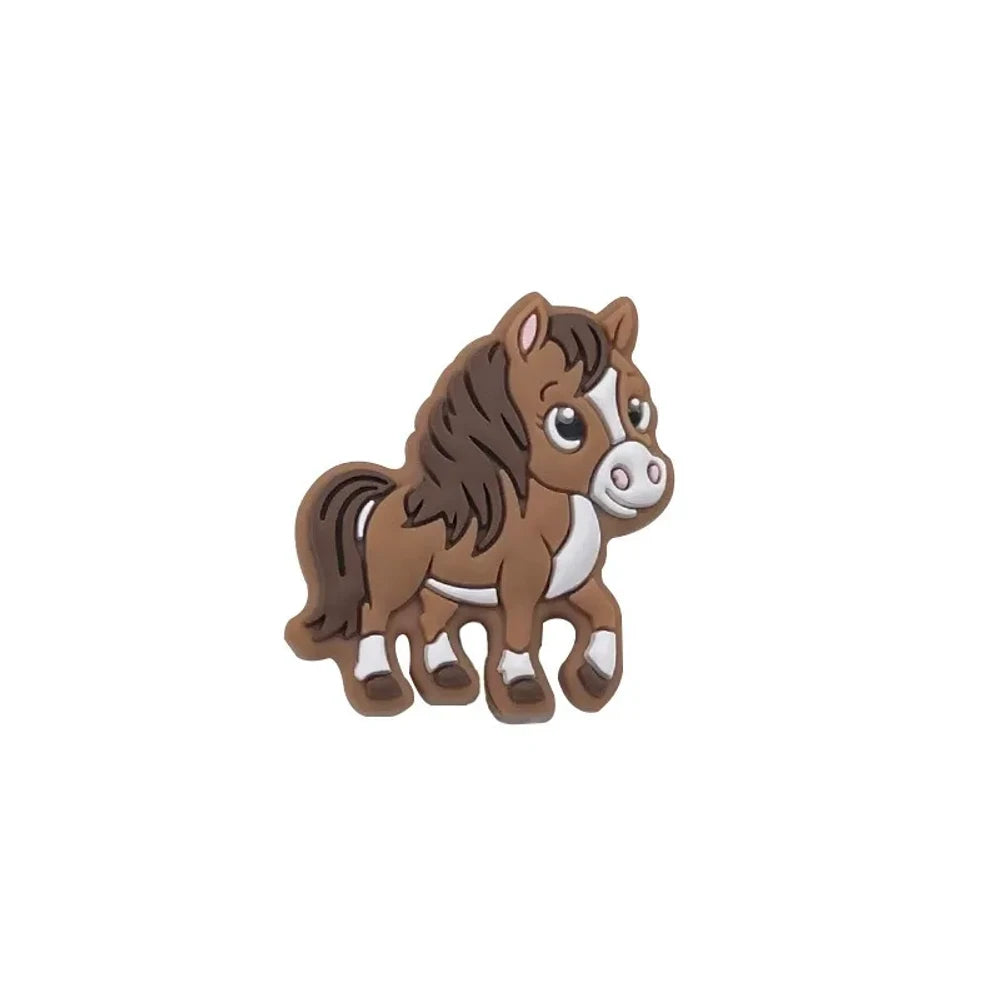 Flatback Horse Silicone Focal Beads for DIY Keychains Pens