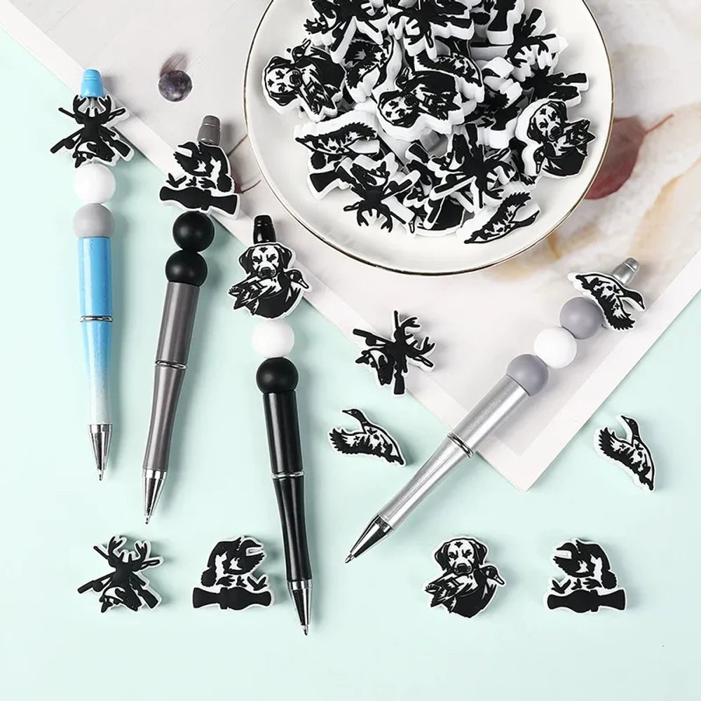 Flatback Hunting Silicone Focal Beads for DIY Pens Keychains