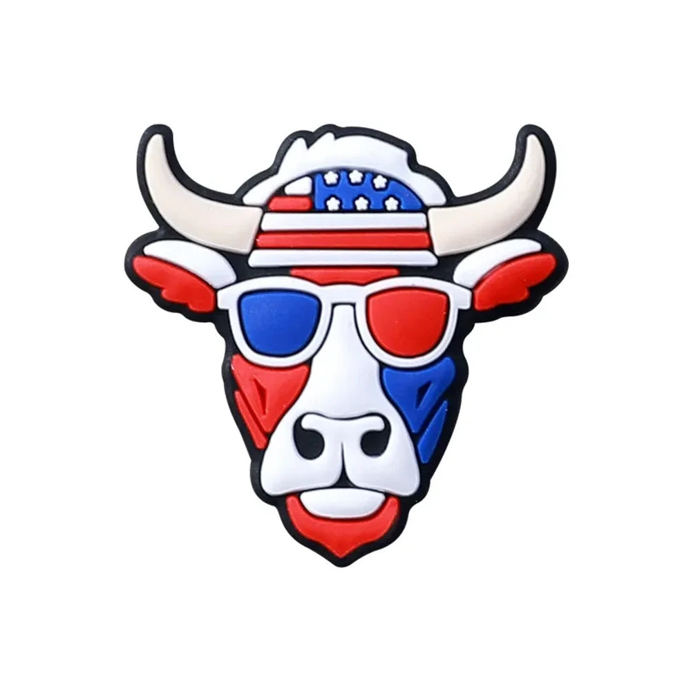 Flatback Independence Day Theme Silicone Focal Beads for DIY Pens Keychains