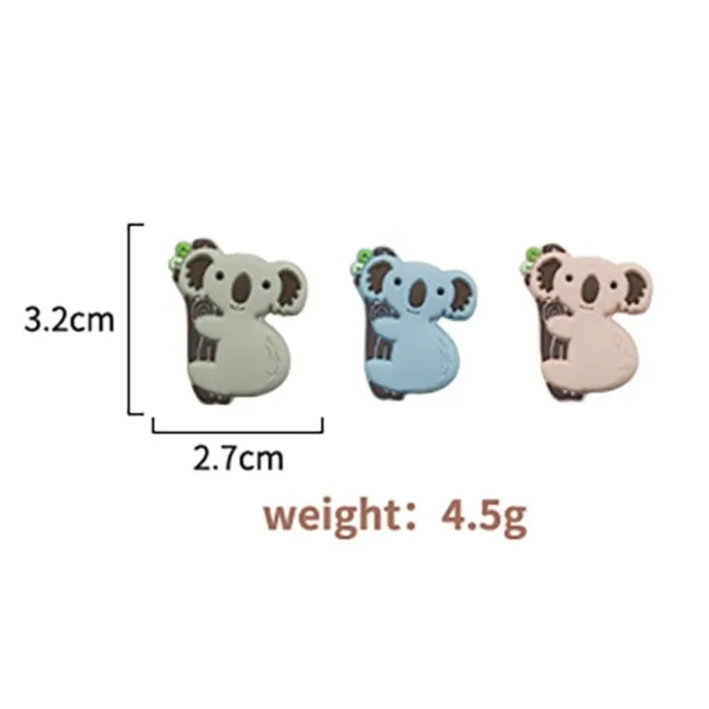 Flatback Koala Silicone Focal Beads for DIY Keychains Bracelet Pens