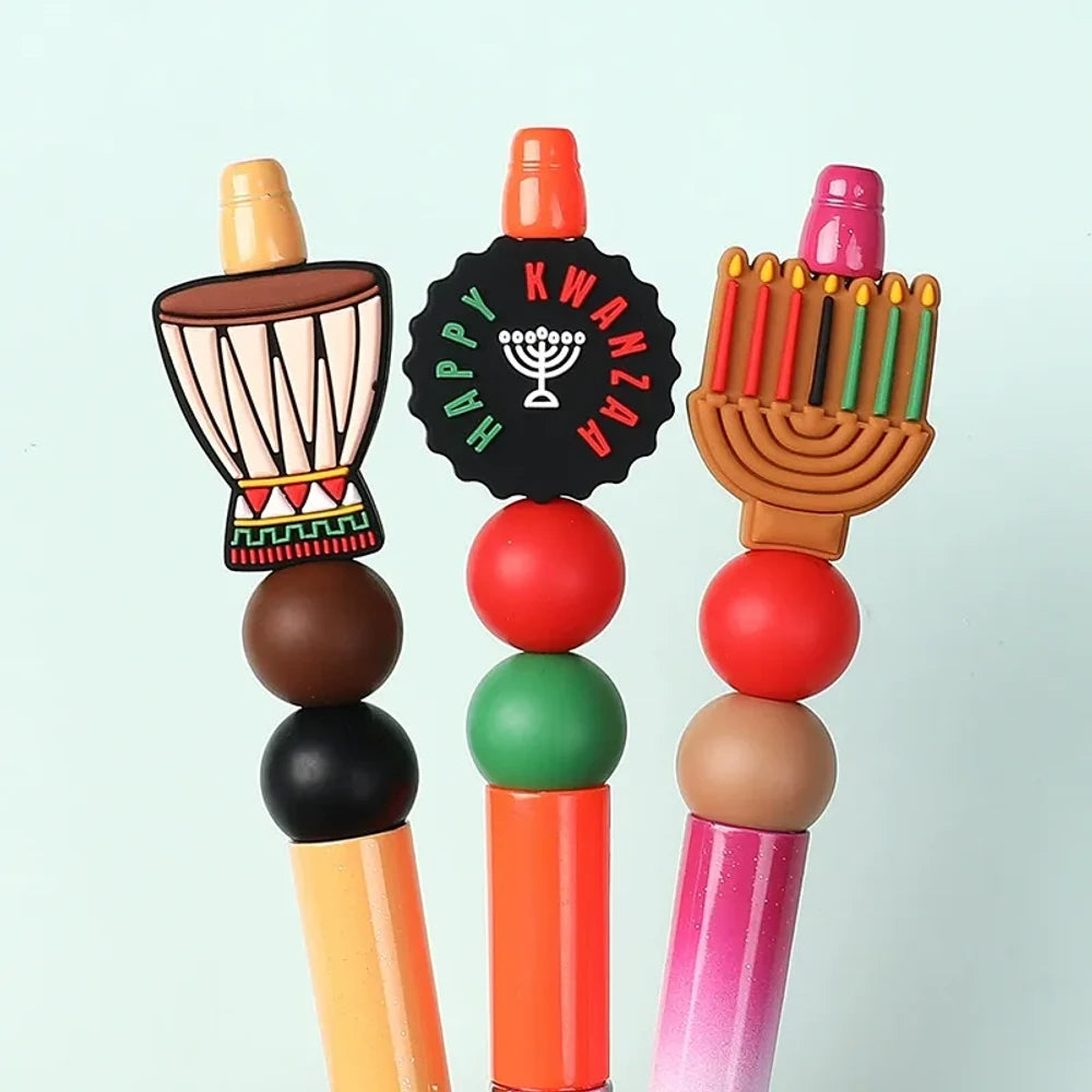 Flatback Kwanzaa Silicone Focal Beads for DIY Pens Keychains