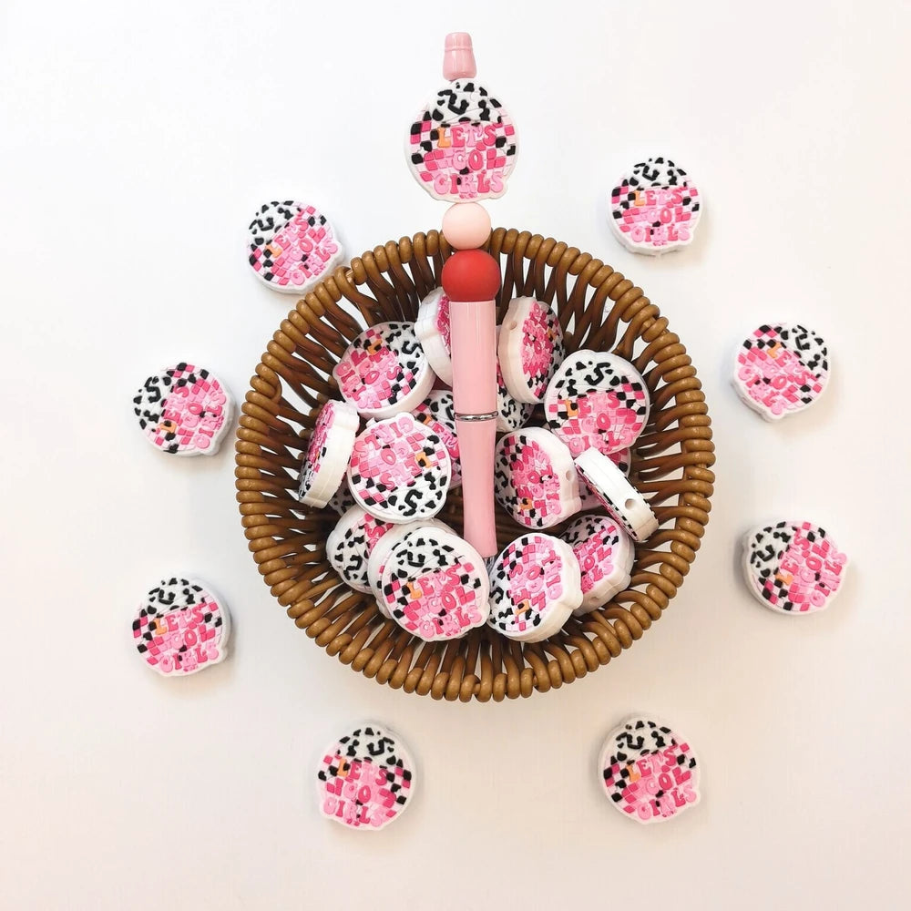 Flatback Letter Series Silicone Focal Beads for DIY Pens Keychains Bracelet