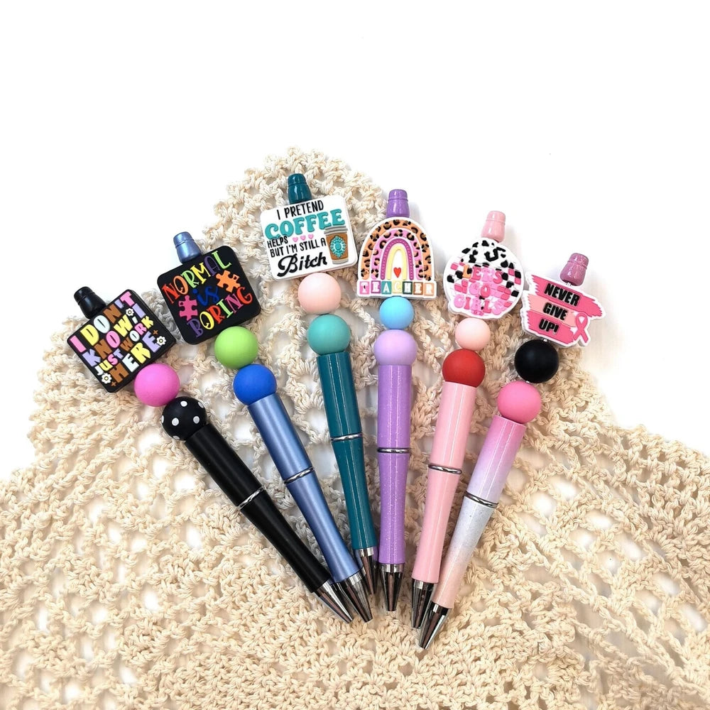 Flatback Letter Series Silicone Focal Beads for DIY Pens Keychains Bracelet