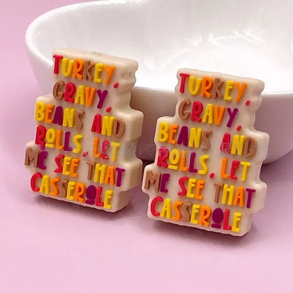 Flatback Letter Silicone Focal Beads for DIY Keychains Bracelet Pens