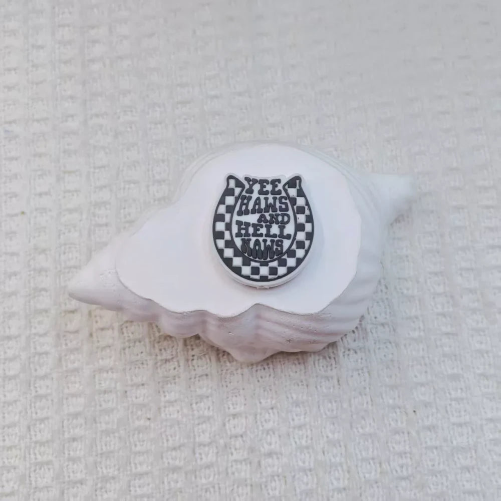 Flatback Letter Silicone Focal Beads for DIY Pens Bracelet Keychains