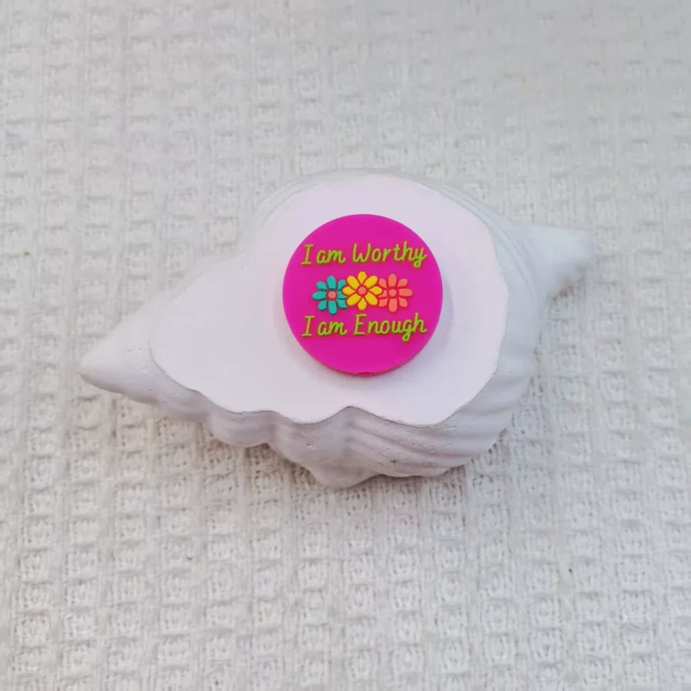 Flatback Letter Silicone Focal Beads for DIY Pens Bracelet Keychains
