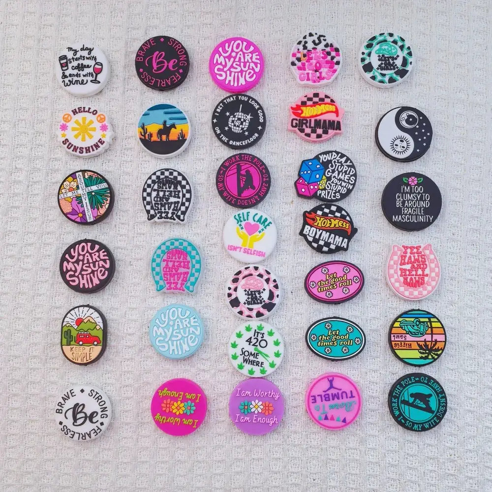 Flatback Letter Silicone Focal Beads for DIY Pens Bracelet Keychains