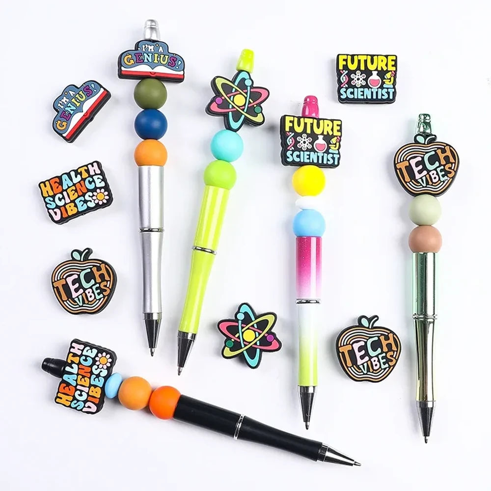 Flatback Letter Silicone Focal Beads for DIY Pens Keychains