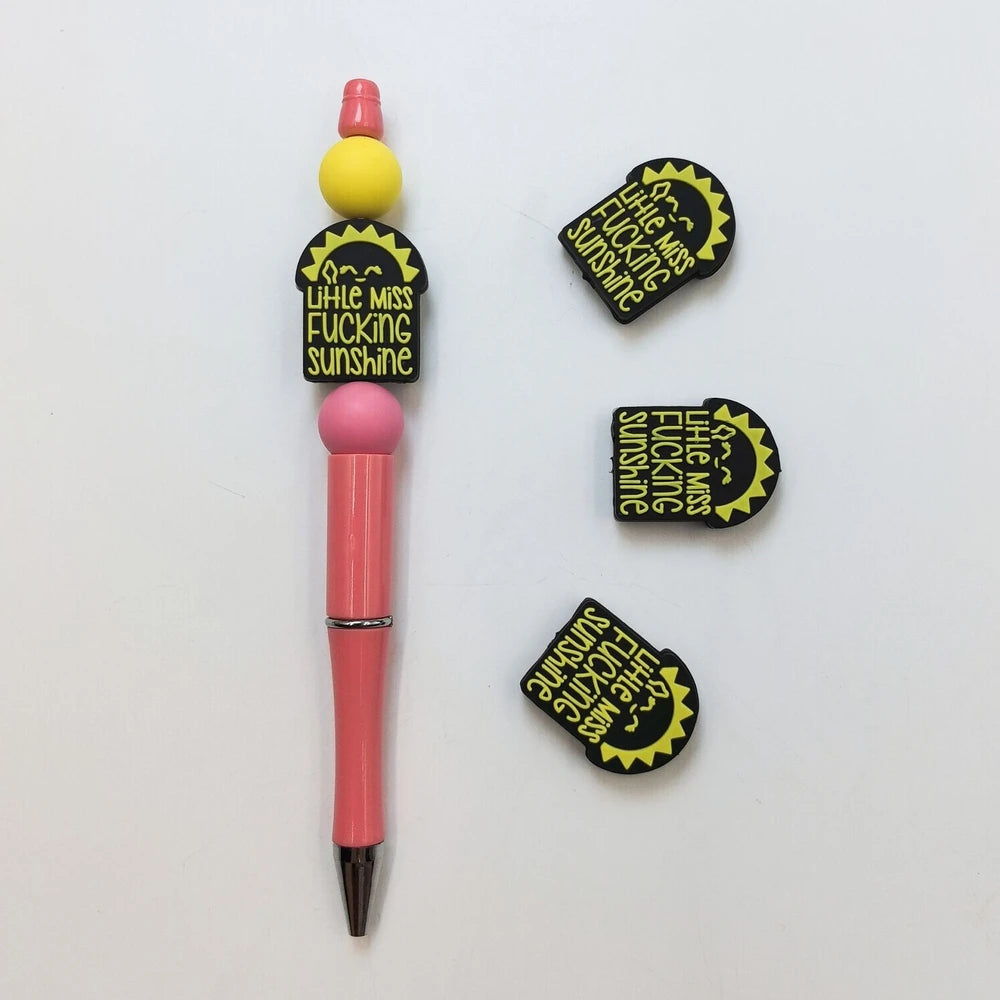 Flatback Letter Silicone Focal Beads for DIY Pens Keychains Bracelet