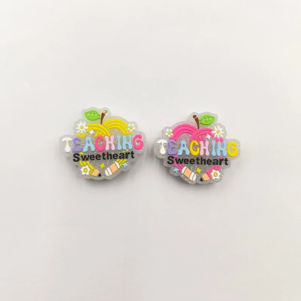 Flatback Letter Silicone Focal Beads for DIY Pens Keychains Bracelet