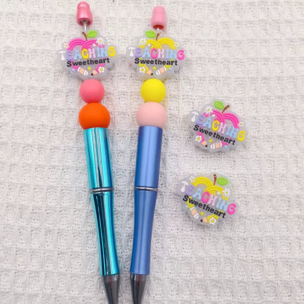Flatback Letter Silicone Focal Beads for DIY Pens Keychains Bracelet