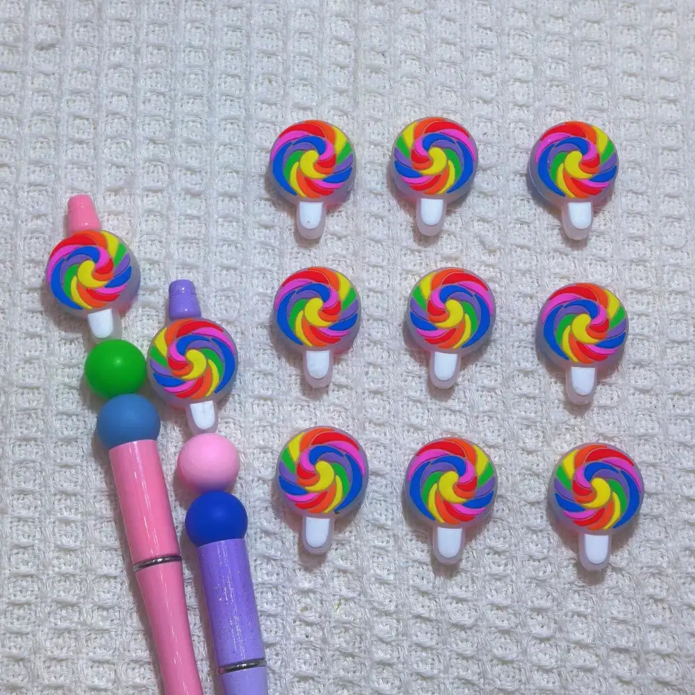 Flatback Lollipop Silicone Focal Beads for DIY Pens Bracelet