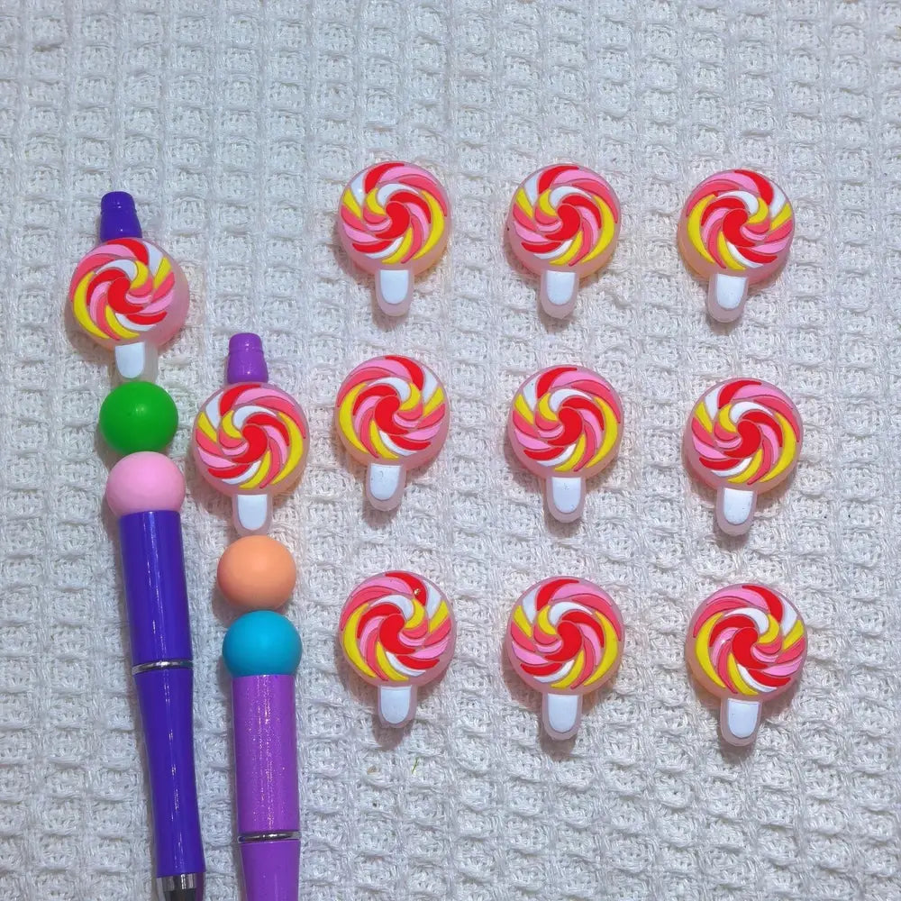 Flatback Lollipop Silicone Focal Beads for DIY Pens Bracelet