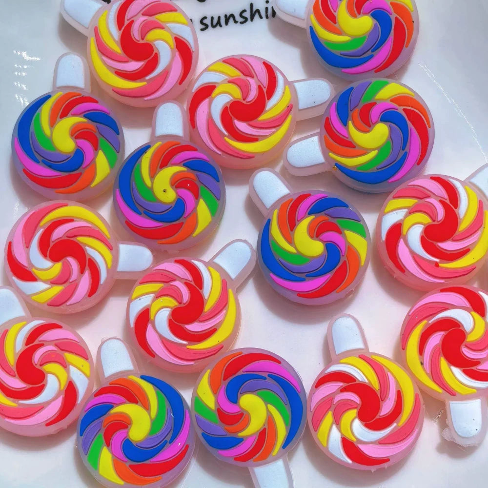 Flatback Lollipop Silicone Focal Beads for DIY Pens Bracelet