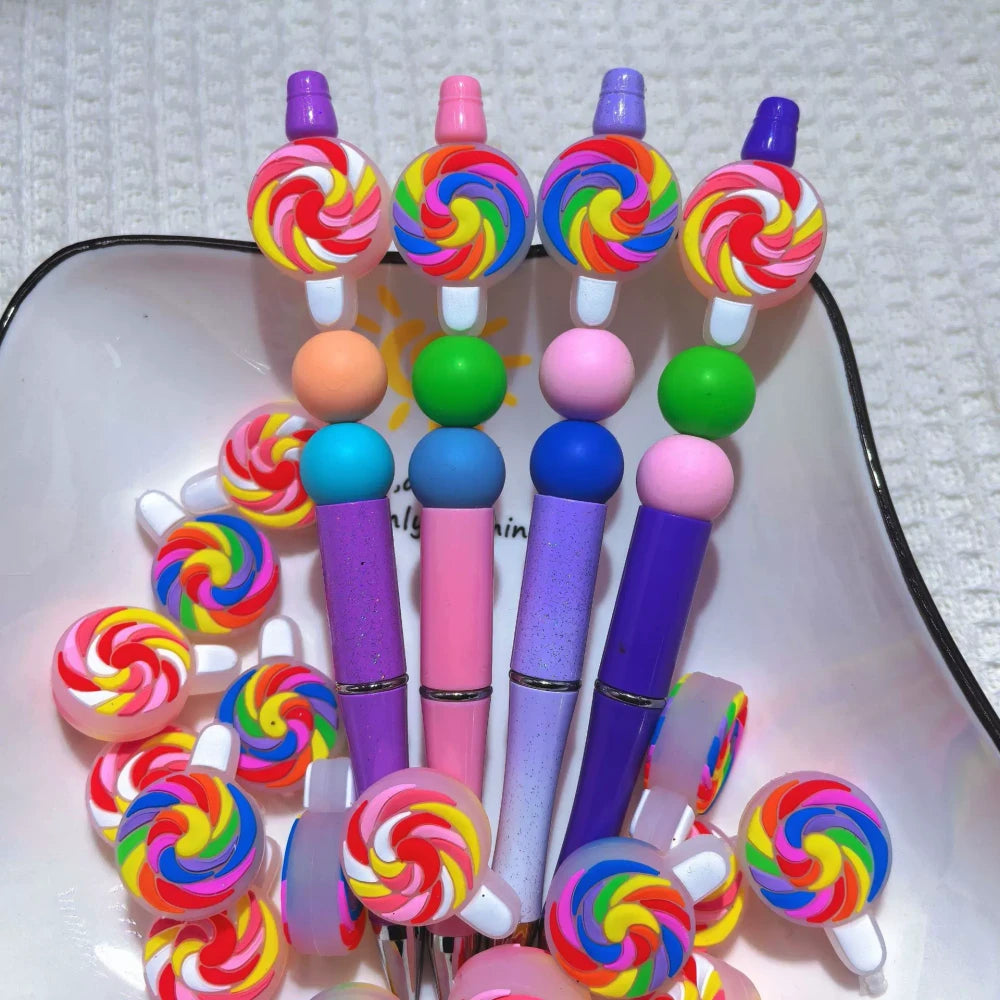 Flatback Lollipop Silicone Focal Beads for DIY Pens Bracelet
