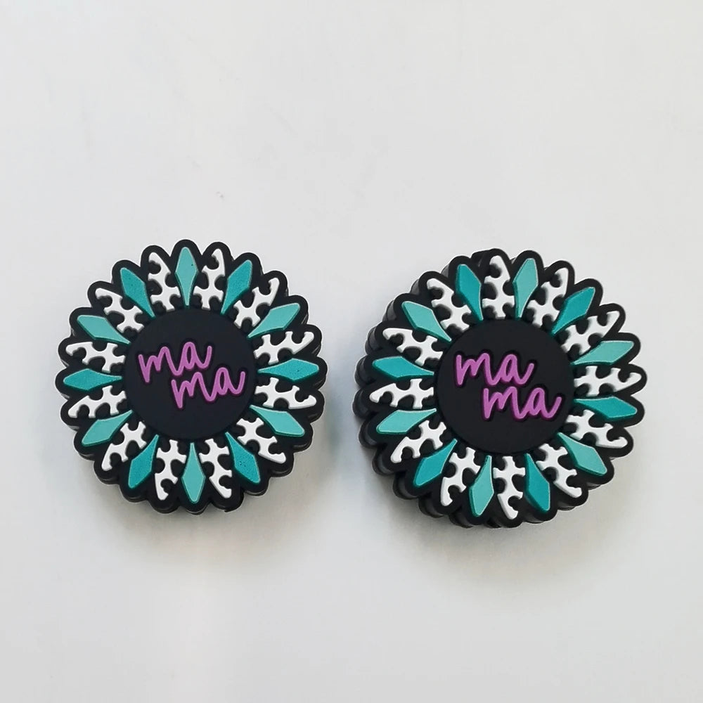 Flatback Mama Series Silicone Focal Beads for DIY Keychains Bracelet Pens