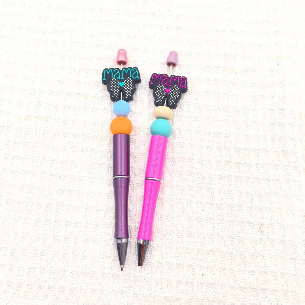 Flatback Mama Series Silicone Focal Beads for DIY Pens Keychains Bracelet