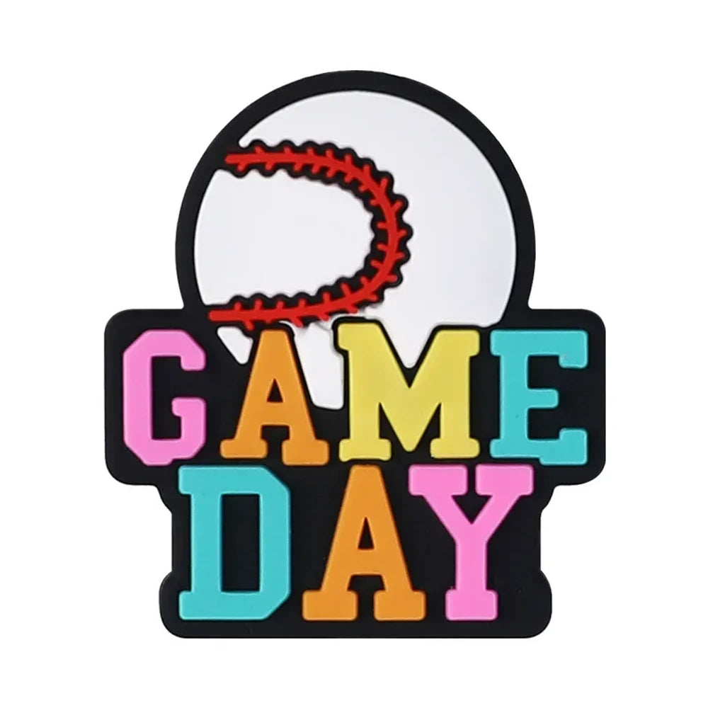 Flatback Match Day Silicone Focal Beads for DIY Pens Keychains