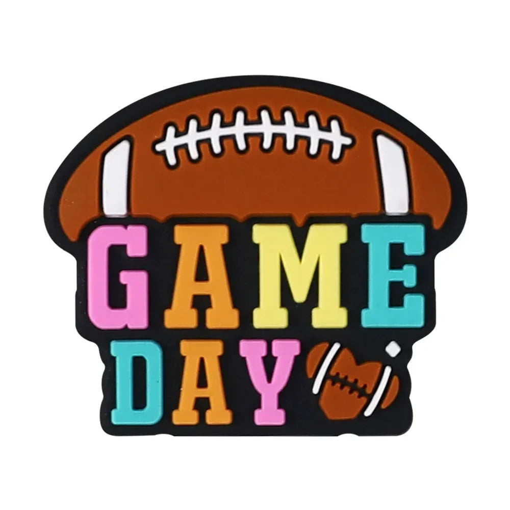 Flatback Match Day Silicone Focal Beads for DIY Pens Keychains