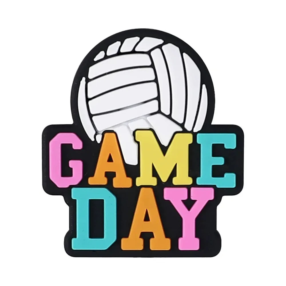 Flatback Match Day Silicone Focal Beads for DIY Pens Keychains