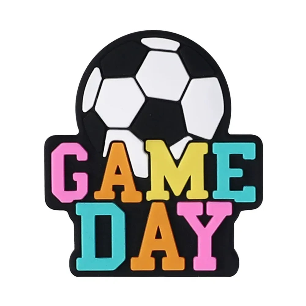 Flatback Match Day Silicone Focal Beads for DIY Pens Keychains