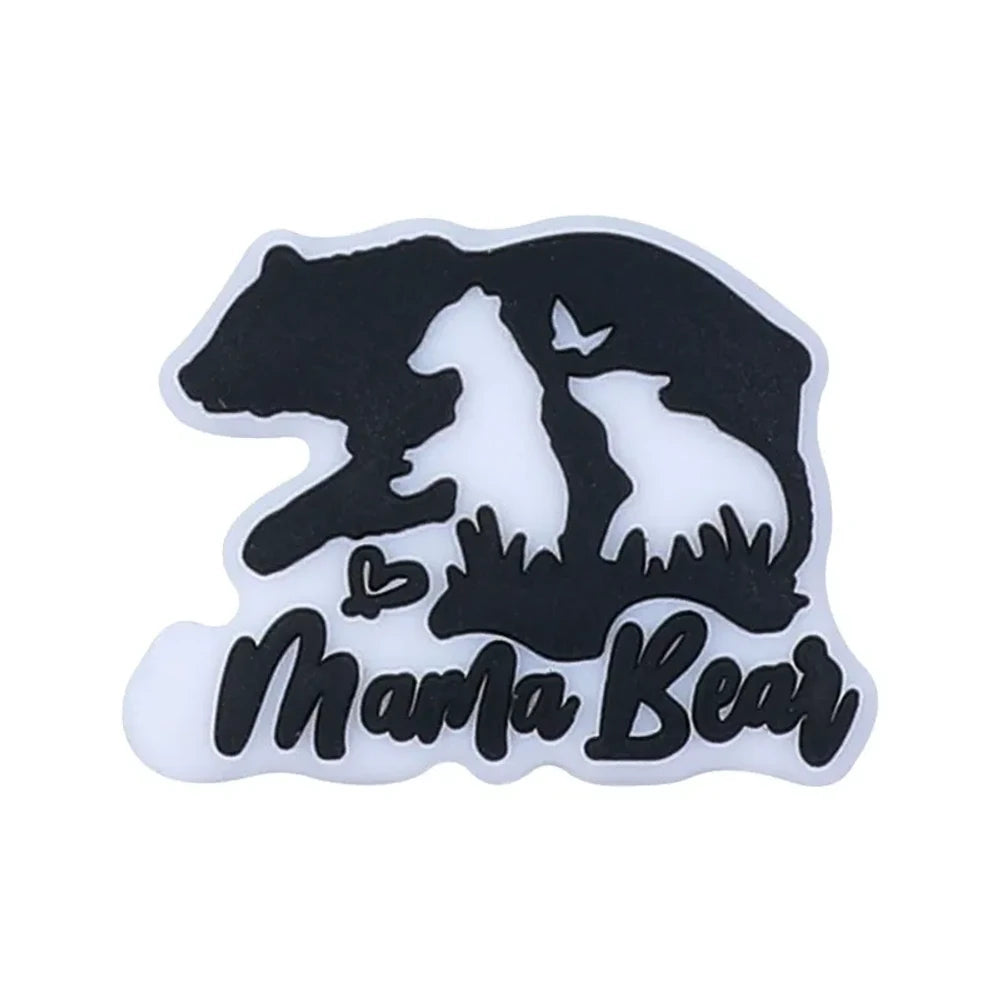 Flatback Mom Silicone Focal Beads for DIY Pens Keychains