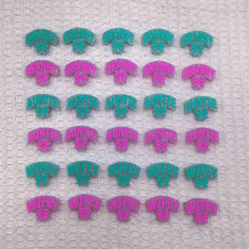 Flatback Mother Series Silicone Focal Beads for DIY Pens Bracelet