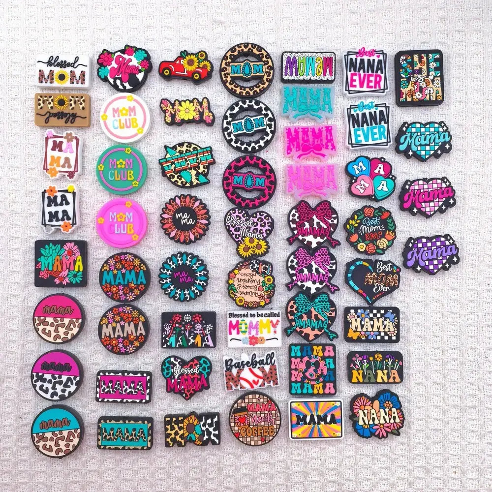 Flatback Mother Series Silicone Focal Beads for DIY Pens Keychains