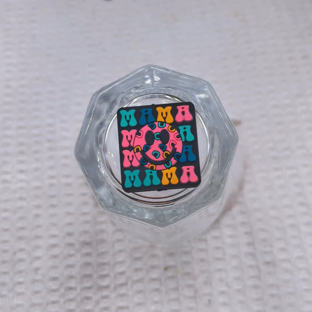 Flatback Mother Series Silicone Focal Beads for DIY Pens Keychains