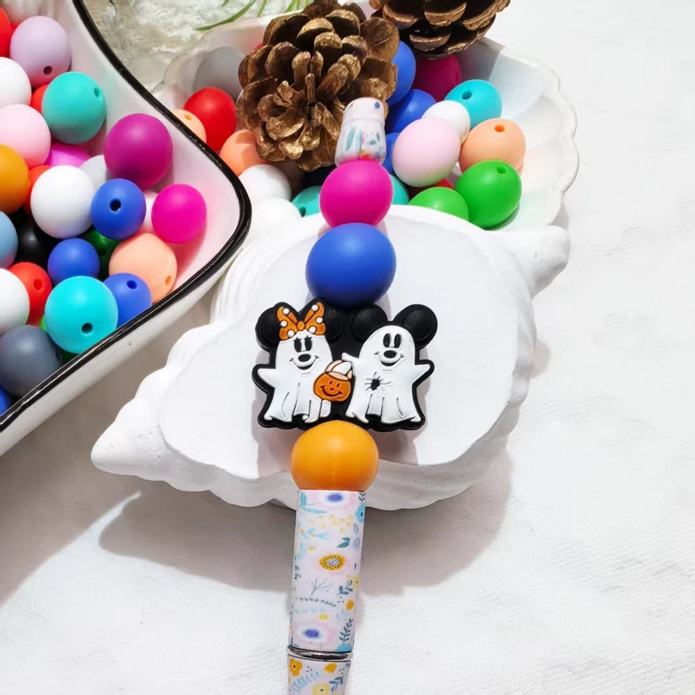 Flatback Mouse Ghost Silicone Focal Beads for DIY Pens Keychain Bracelet