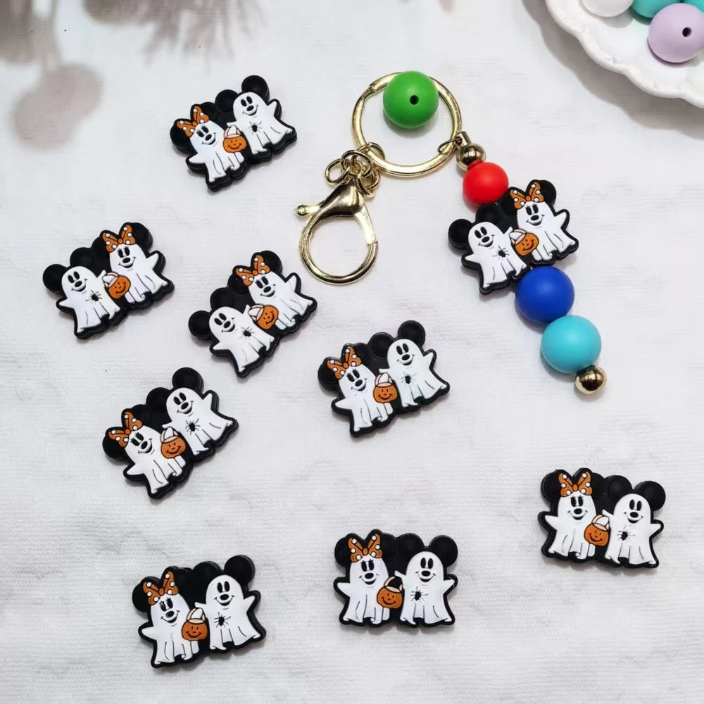 Flatback Mouse Ghost Silicone Focal Beads for DIY Pens Keychain Bracelet