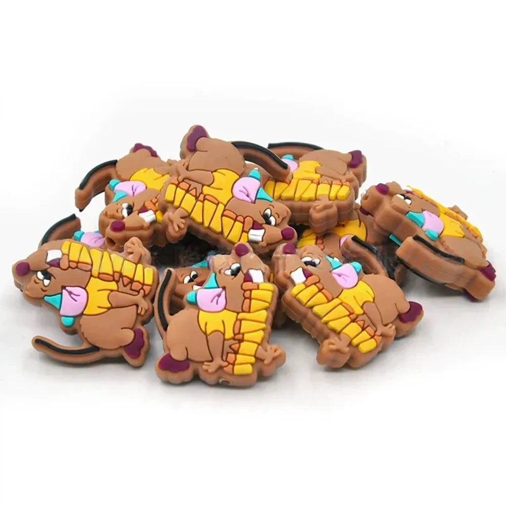 Flatback Mouse Silicone Focal Beads for DIY Keychains Bracelet Pens