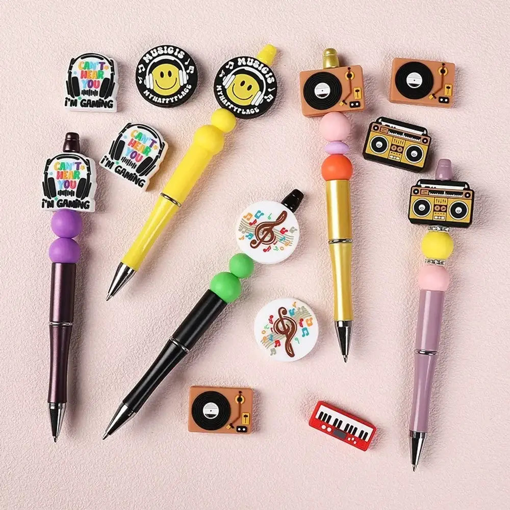 Flatback Music Box Silicone Focal Beads for DIY Pens Keychains