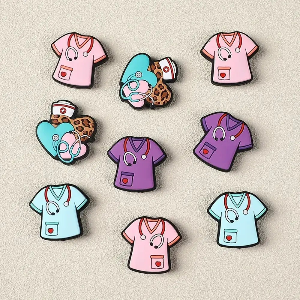 Flatback Nurse Series Silicone Focal Beads for DIY Pens Keychains