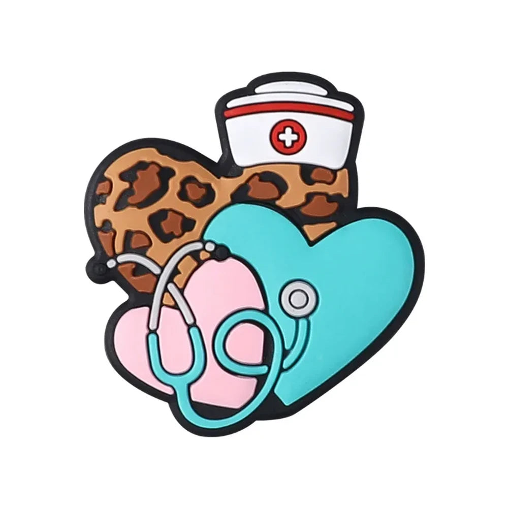 Flatback Nurse Series Silicone Focal Beads for DIY Pens Keychains