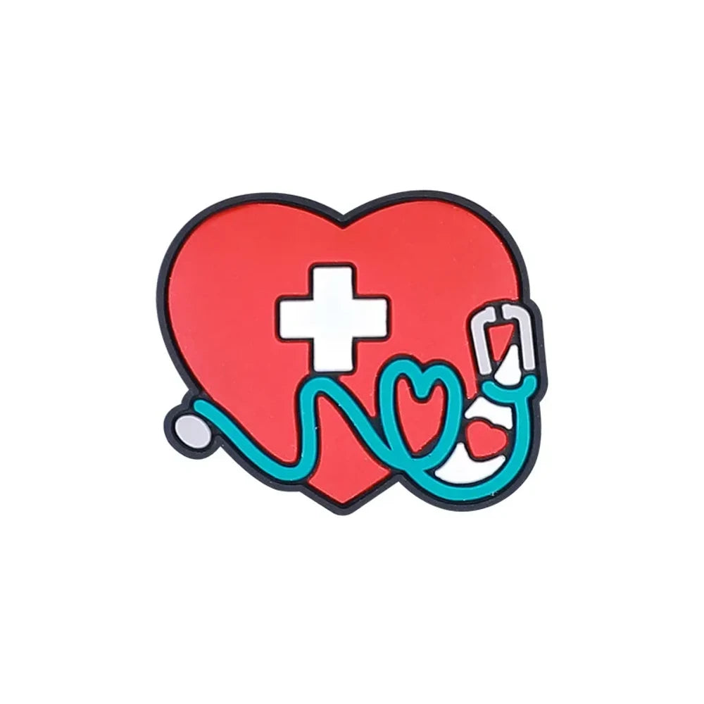 Flatback Nurse Series Silicone Focal Beads for DIY Pens Keychains