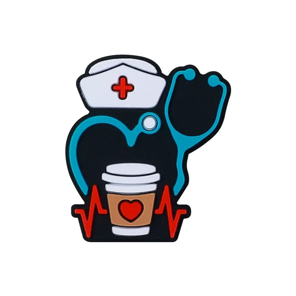 Flatback Nurse Series Silicone Focal Beads for DIY Pens Keychains