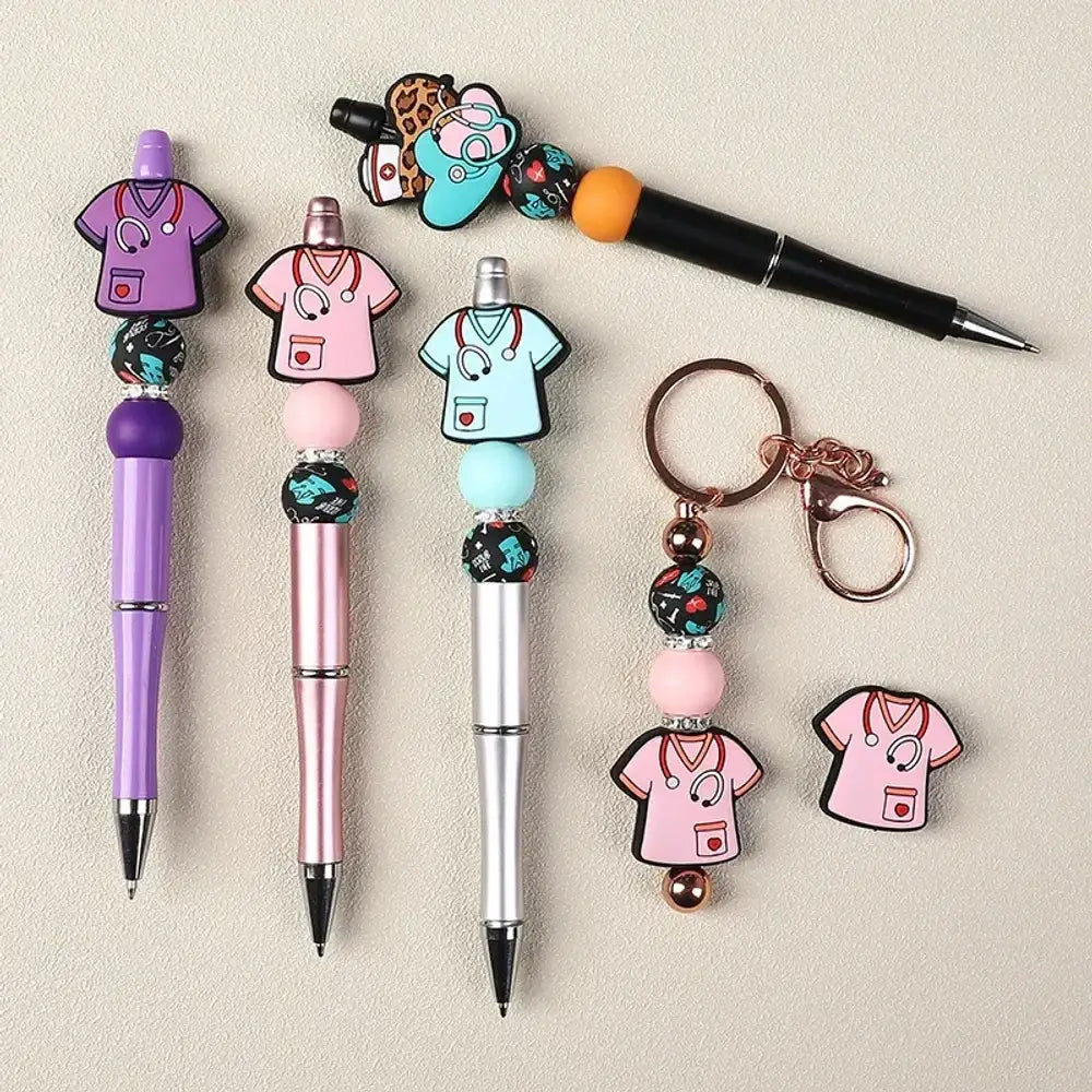 Flatback Nurse Series Silicone Focal Beads for DIY Pens Keychains