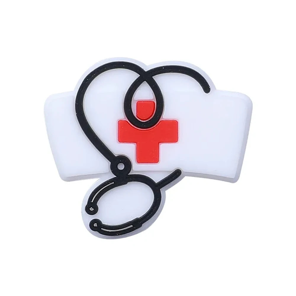 Flatback Nurse Series Silicone Focal Beads for DIY Pens Keychains