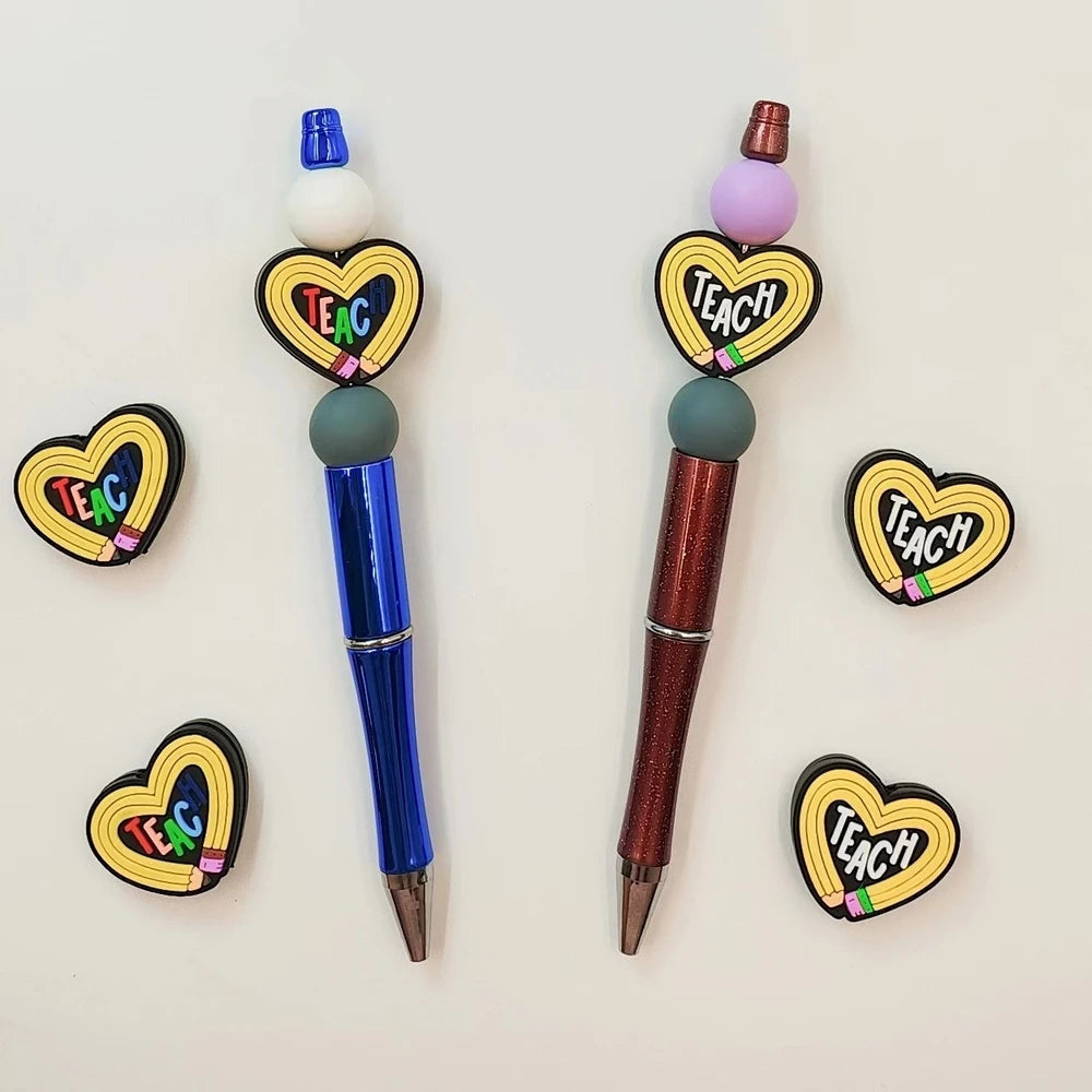 Flatback Pencil Silicone Focal Beads for DIY Pens Bracelet
