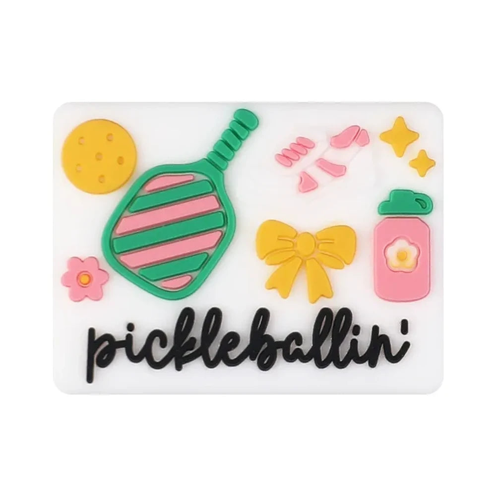 Flatback Pickleball Silicone Focal Beads for DIY Pens Keychains