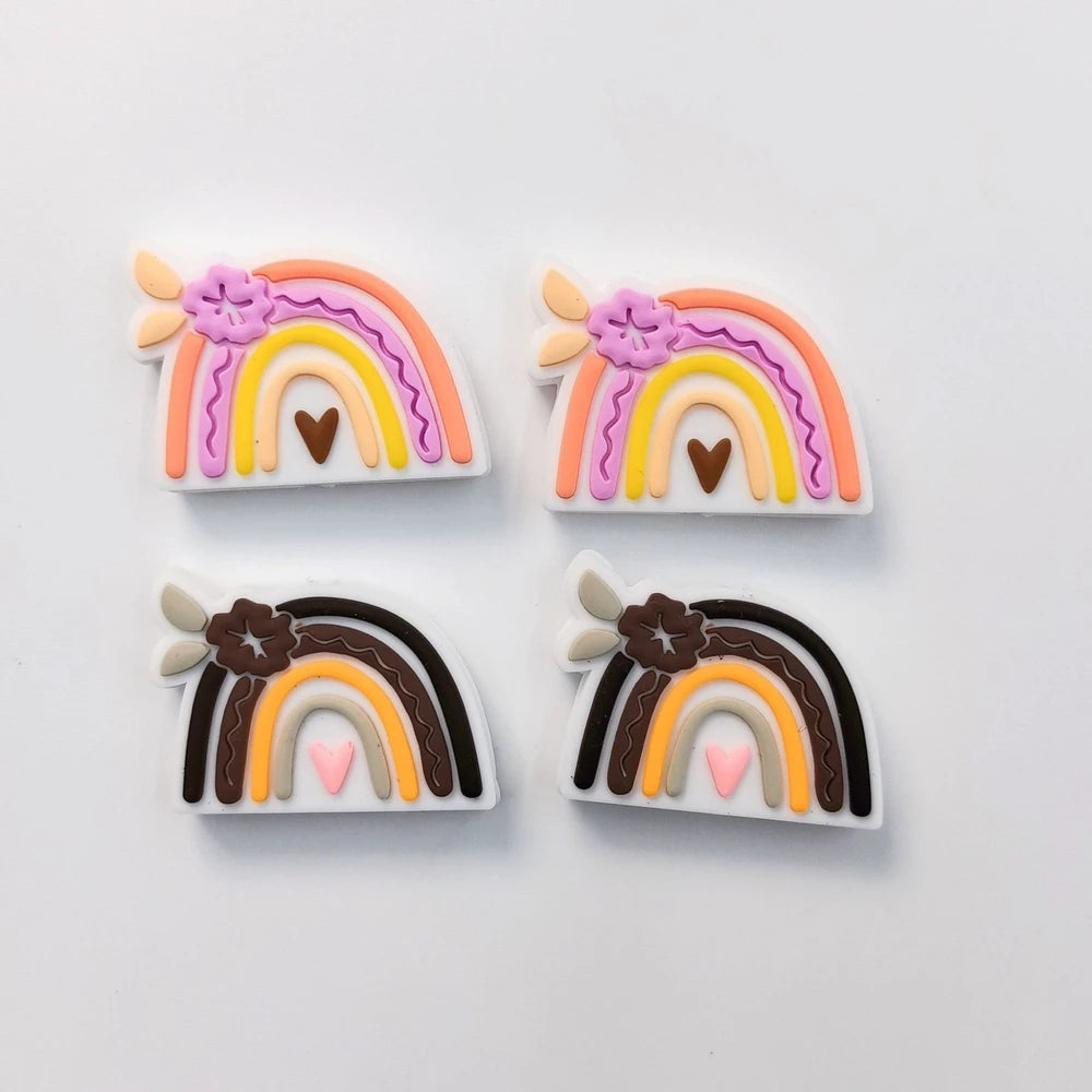 Flatback Rainbow Silicone Focal Beads for DIY Pens Bracelet