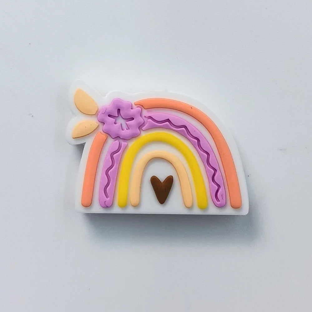 Flatback Rainbow Silicone Focal Beads for DIY Pens Bracelet
