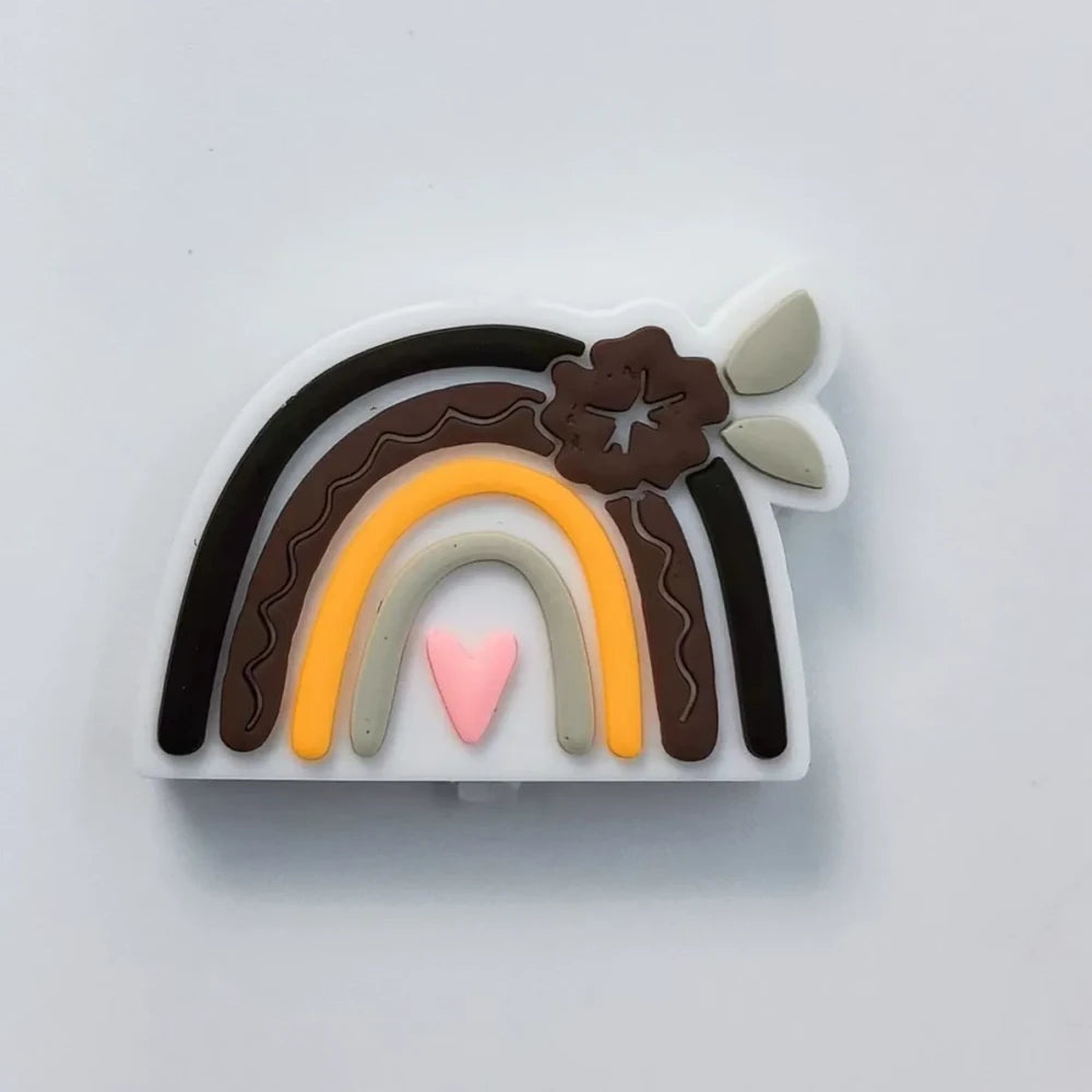 Flatback Rainbow Silicone Focal Beads for DIY Pens Bracelet